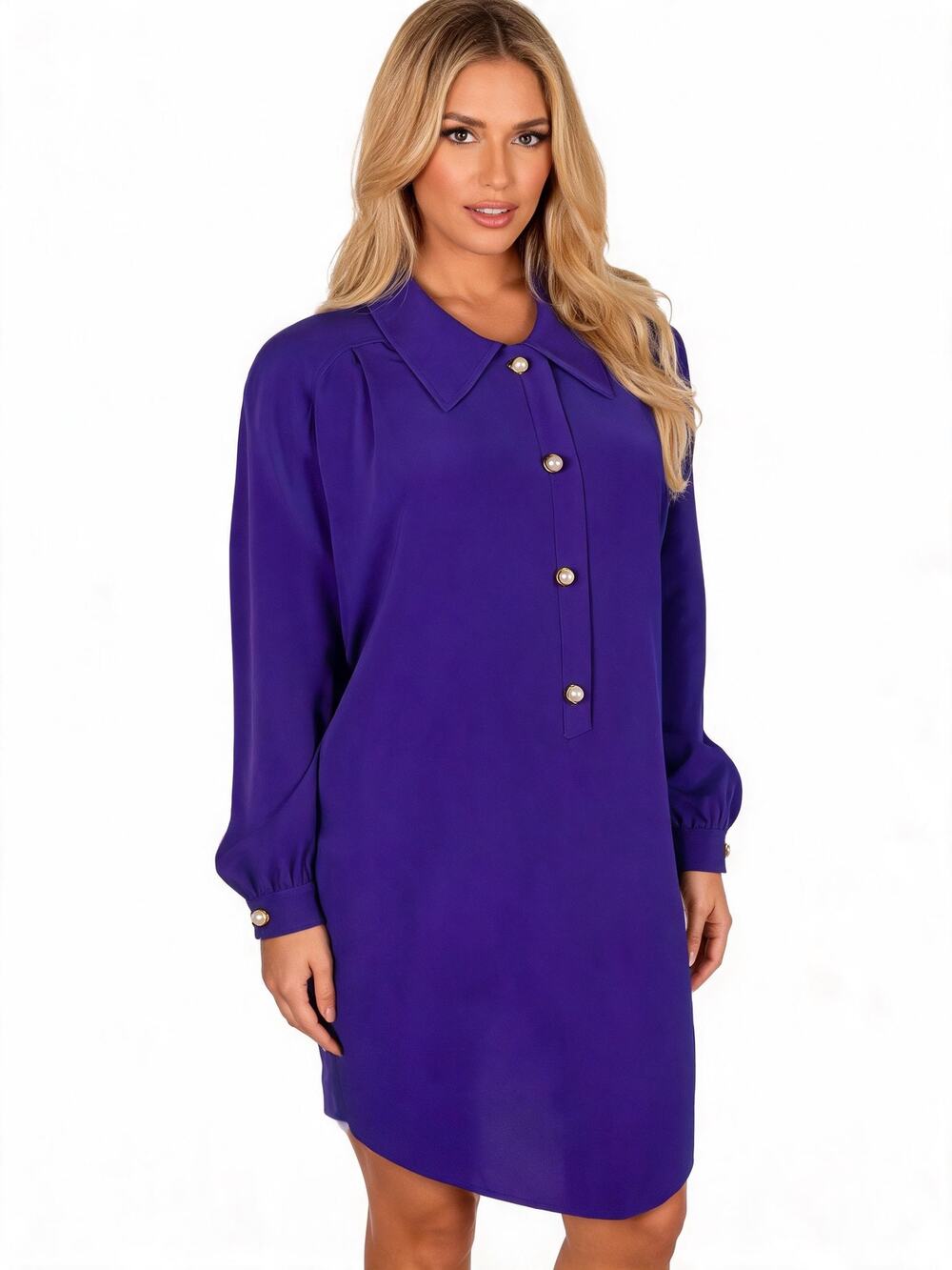 Vintage 1970s Lilli Ann Purple Shirt Dress – Union Made – Size XL Equivalent